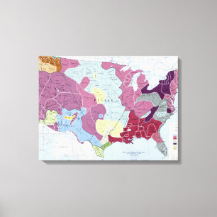 KARTE: AMERIKANISCHE UREINWOHNER LEINWANDDRUCK