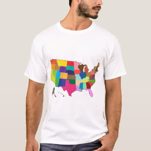 Karte Amerikas in Farben T-Shirt