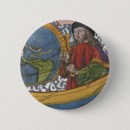 Karte Amerikas mit Explorer Amerigo Vespucci Button
