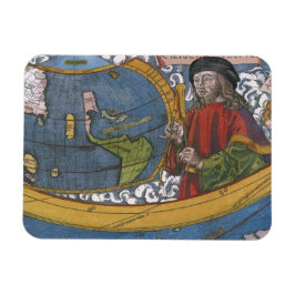Karte Amerikas mit Explorer Amerigo Vespucci Magnet