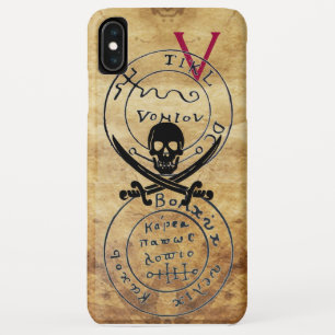 KARTE "ANTIQUE PIRATES", KARTE "SKULL" UND SCHWERT iPhone XS MAX HÜLLE