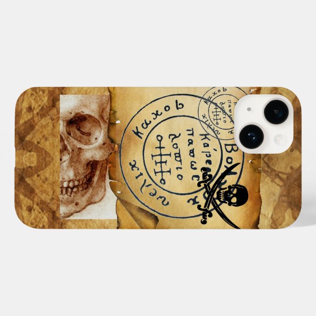 KARTE "ANTIQUE PIRATES", KARTE "SKULL" UND SCHWERT Case-Mate iPhone HÜLLE (Rückseite (Horizontal))
