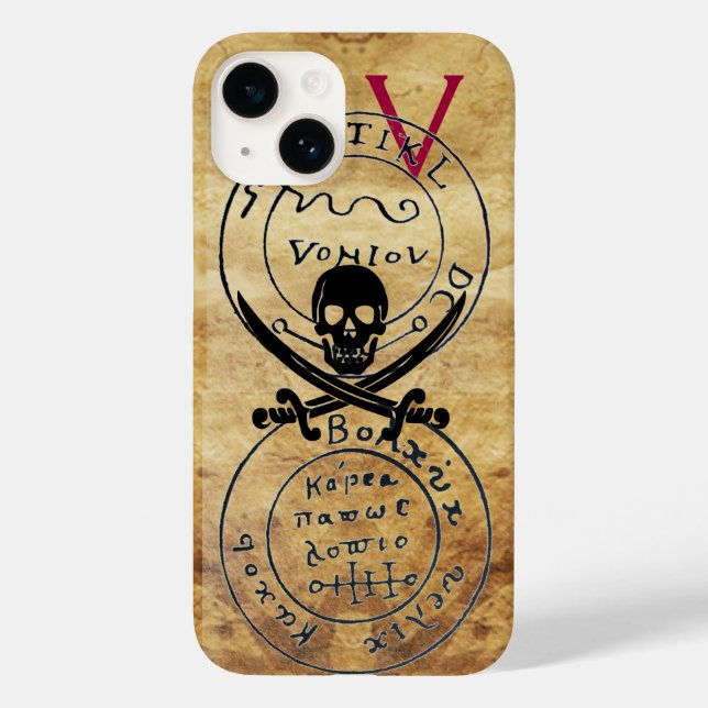 KARTE "ANTIQUE PIRATES", KARTE "SKULL" UND SCHWERT Case-Mate iPhone HÜLLE (Rückseite)