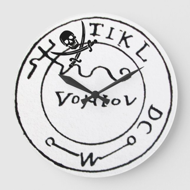 KARTE "ANTIQUE PIRATES", KARTE "SKULL" UND SCHWERT GROßE WANDUHR (Vorderseite)