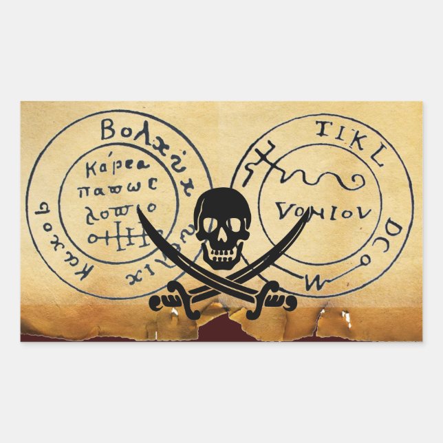 KARTE "ANTIQUE TALISMAN/PIRATES" RECHTECKIGER AUFKLEBER (Vorderseite)