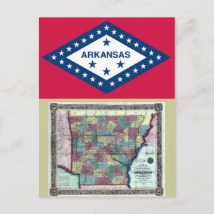 Karte Arkansas und Staatsflagge