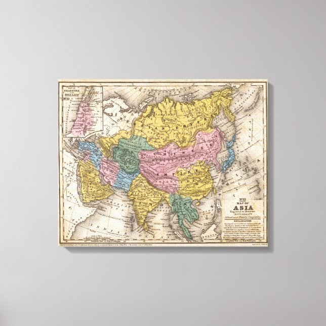 Karte Asiens Leinwanddruck (Vorderseite)