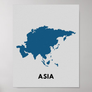 Karte Asiens Poster