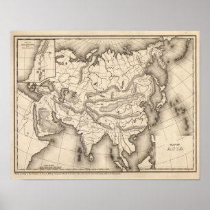 Karte Asiens Poster