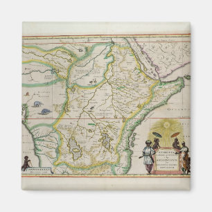 Karte Äthiopiens mit fünf afrikanischen Staaten Magnet