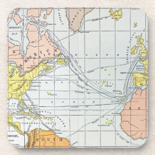 KARTE: ATLANTISCHE REISEN GETRÄNKEUNTERSETZER