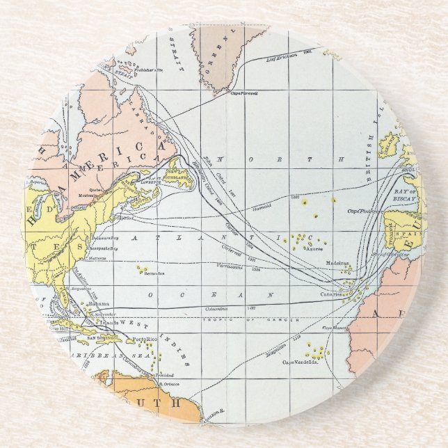 KARTE: ATLANTISCHE REISEN GETRÄNKEUNTERSETZER (Vorne)