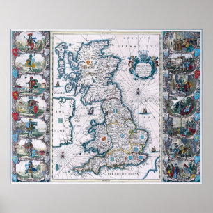Karte aus dem 17. Jahrhundert Poster