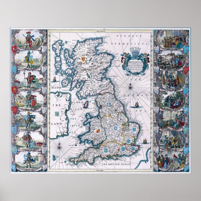 Karte aus dem 17. Jahrhundert Poster (Vorne)