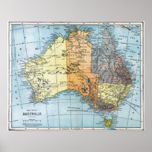 KARTE: AUSTRALIEN, c1890 Poster
