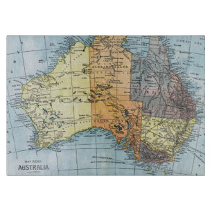 KARTE: AUSTRALIEN, c1890 Schneidebrett