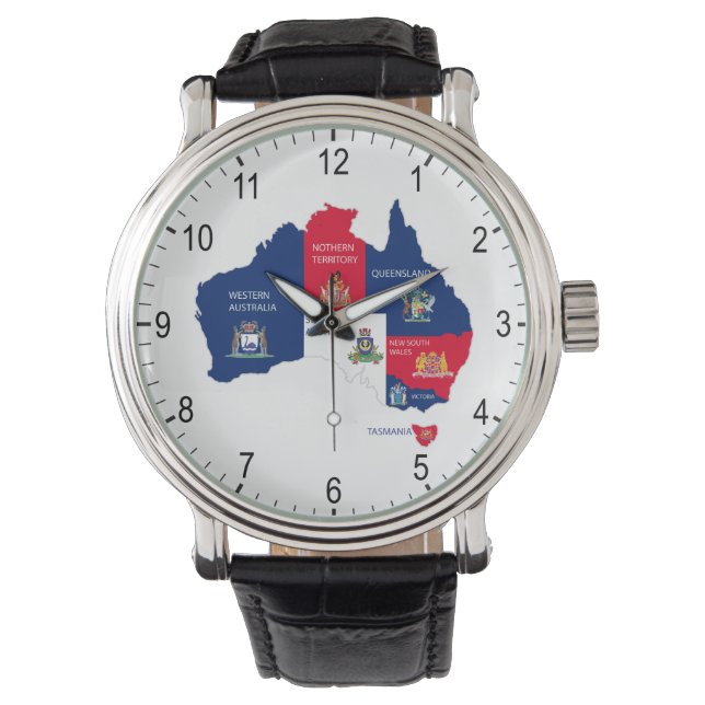 Karte Australiens Armbanduhr (Vorderseite)