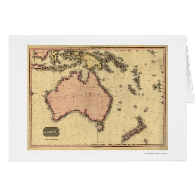 Karte Australiens Asien durch John Pinkerton 1818 (Vorderseite (Horizontal))