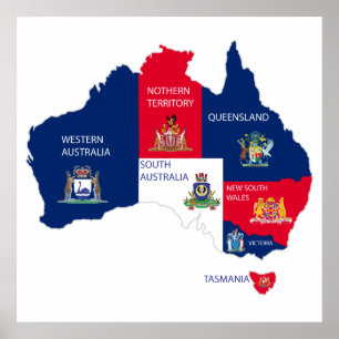 Karte Australiens Poster