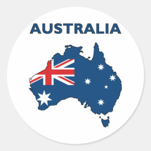 Karte Australiens Runder Aufkleber
