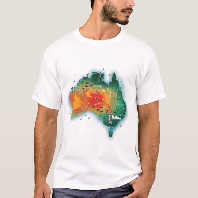Karte Australiens T-Shirt (Vorderseite)