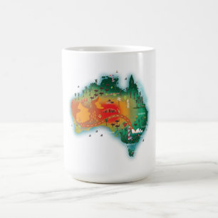 Karte Australiens Tasse