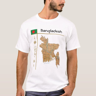 Karte Bangladesch + Flagge + T - Shirt