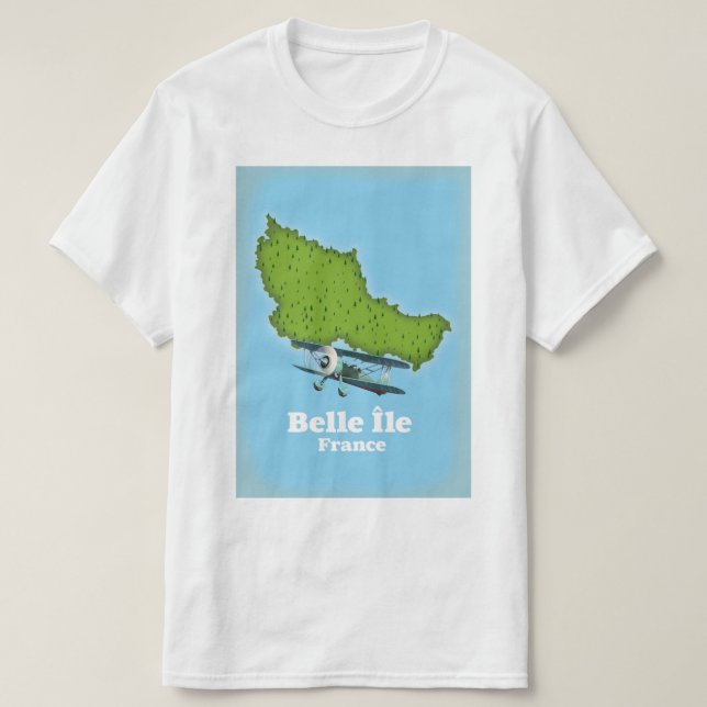 Karte Belle Île France T-Shirt (Design vorne)