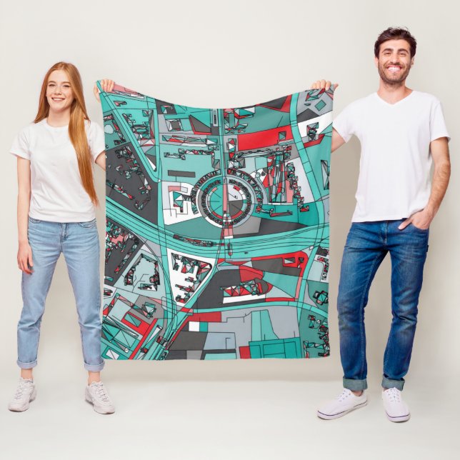 Karte Berlins, Deutschland Fleecedecke (Beispiel)