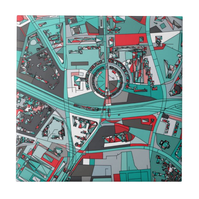 Karte Berlins, Deutschland Fliese (Vorderseite)