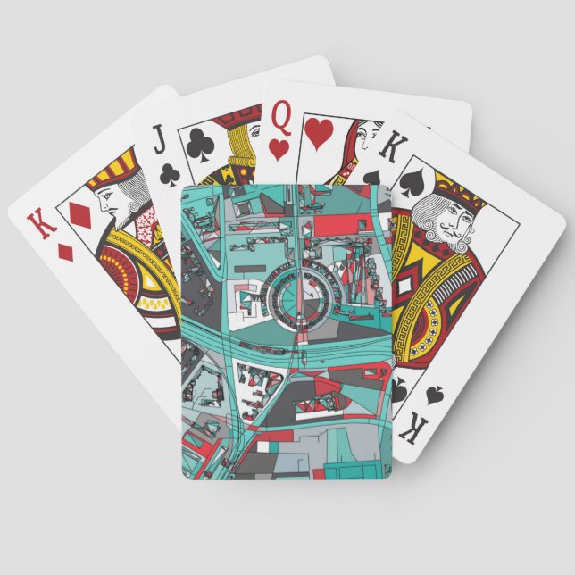 Karte Berlins, Deutschland Spielkarten (Rückseite)