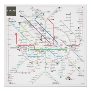 Karte Berlins INAT Poster