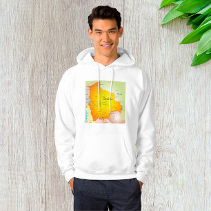 Karte Boliviens mit Städten und Grenzen Hoodie