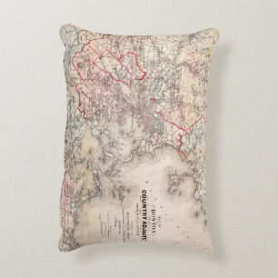 Karte: Boston, 1883 Dekokissen