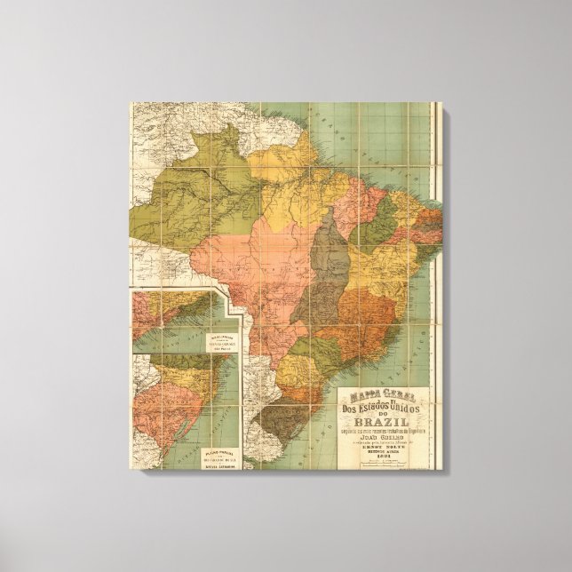 Karte Brasiliens Leinwanddruck (Vorderseite)