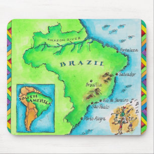 Karte Brasiliens Mousepad