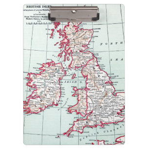 KARTE: BRITISCHE INSELN, c1890 Klemmbrett