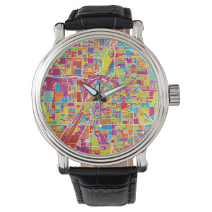 Karte bunten Las Vegass, Nevada Armbanduhr