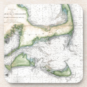 Karte Cape Cod, Nantucket, Martha's Vineyard Getränkeuntersetzer