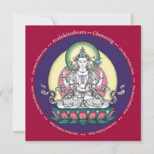 KARTE Chenrezig / Avalokiteshvara - mit Umschlag