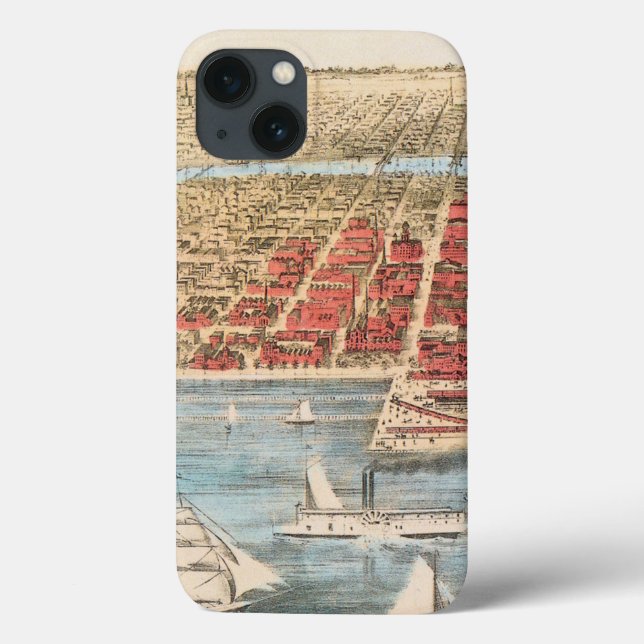 KARTE: CHICAGO, c1857 Case-Mate iPhone Hülle (Rückseite)