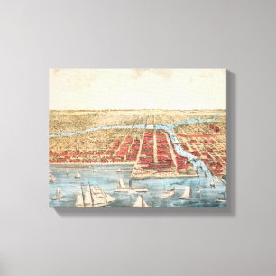 KARTE: CHICAGO, c1857 Leinwanddruck