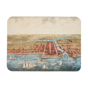 KARTE: CHICAGO, c1857 Magnet