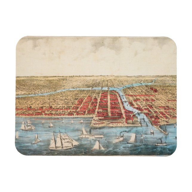 KARTE: CHICAGO, c1857 Magnet (Horizontal)