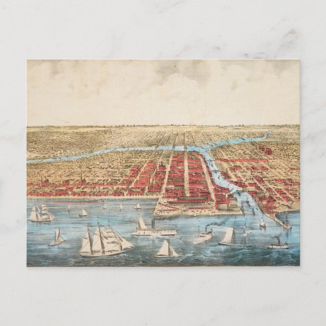 KARTE: CHICAGO, c1857 Postkarte (Vorderseite)