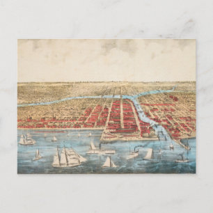 KARTE: CHICAGO, c1857 Postkarte