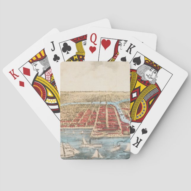 KARTE: CHICAGO, c1857 Spielkarten (Rückseite)