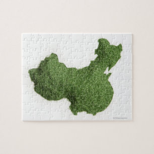 Karte China Mainland aus Gras Puzzle