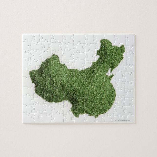 Karte China Mainland aus Gras Puzzle (Horizontal)