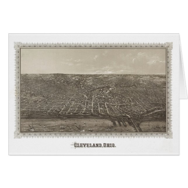 Karte Clevelands, Ohio (Vorderseite (Horizontal))